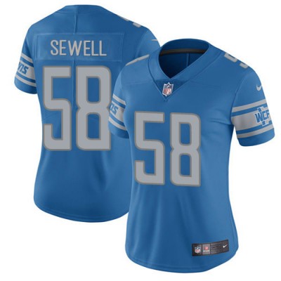Detroit Lions #58 Penei Sewell Blue Team Color Women's Stitched NFL Vapor Untouchable Limited Jersey